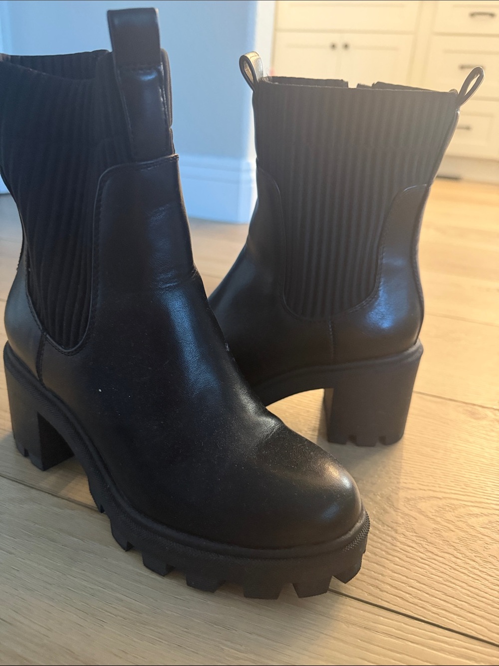 a new day Black Chunky Chelsea Platform Boot